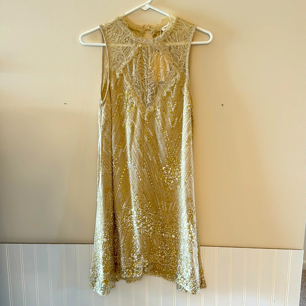 Sparkly tan & white dress by Southern Fried Chicks